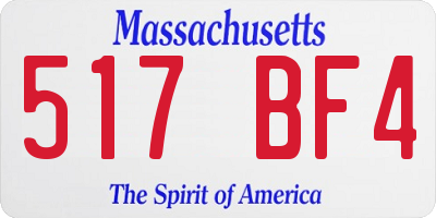 MA license plate 517BF4