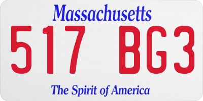 MA license plate 517BG3
