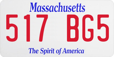 MA license plate 517BG5
