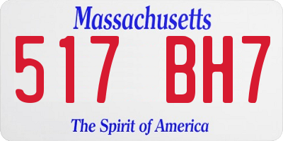MA license plate 517BH7