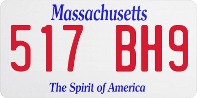 MA license plate 517BH9