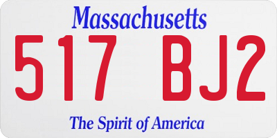 MA license plate 517BJ2