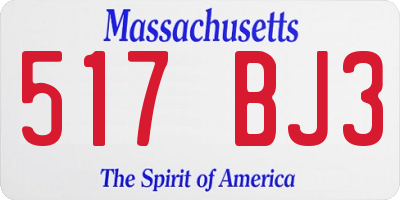 MA license plate 517BJ3