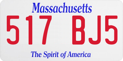 MA license plate 517BJ5