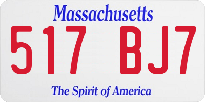 MA license plate 517BJ7