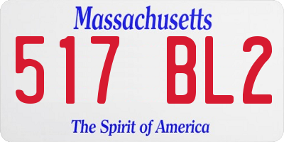 MA license plate 517BL2