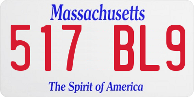 MA license plate 517BL9