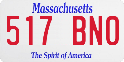 MA license plate 517BN0