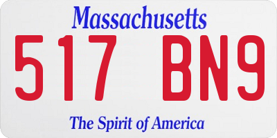 MA license plate 517BN9