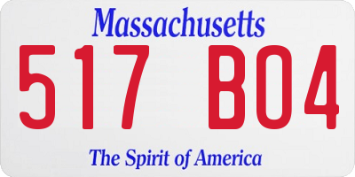 MA license plate 517BO4