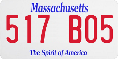 MA license plate 517BO5