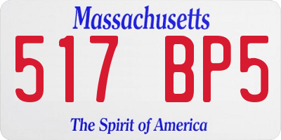 MA license plate 517BP5