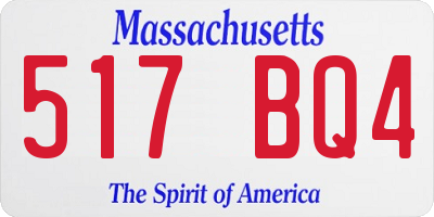 MA license plate 517BQ4