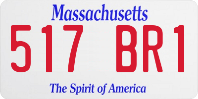 MA license plate 517BR1