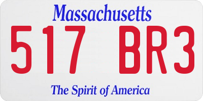MA license plate 517BR3