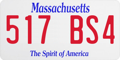 MA license plate 517BS4