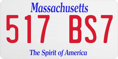 MA license plate 517BS7