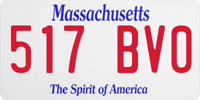 MA license plate 517BV0
