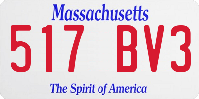MA license plate 517BV3