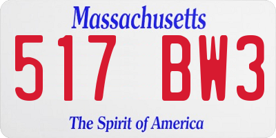 MA license plate 517BW3
