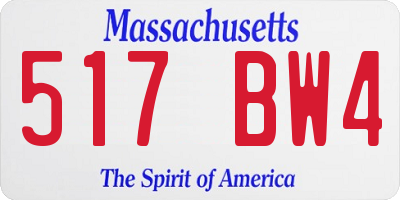 MA license plate 517BW4