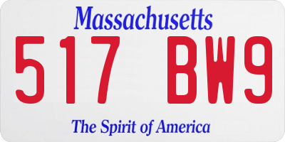 MA license plate 517BW9
