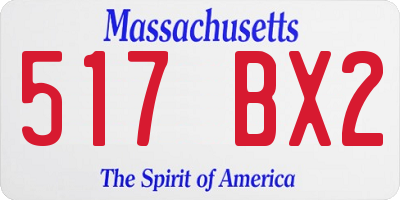 MA license plate 517BX2