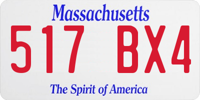 MA license plate 517BX4