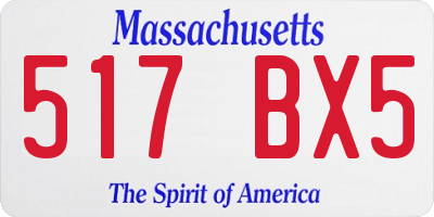 MA license plate 517BX5