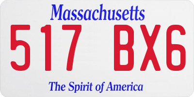 MA license plate 517BX6