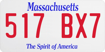 MA license plate 517BX7