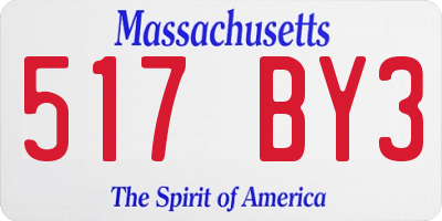 MA license plate 517BY3