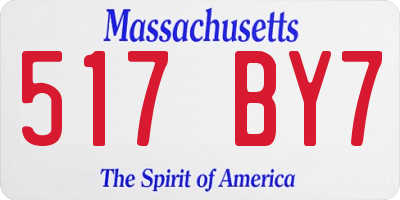 MA license plate 517BY7