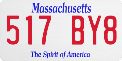 MA license plate 517BY8