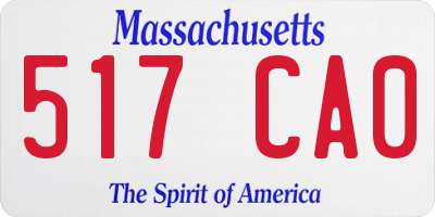 MA license plate 517CA0