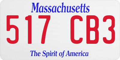 MA license plate 517CB3