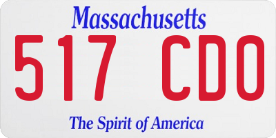 MA license plate 517CD0