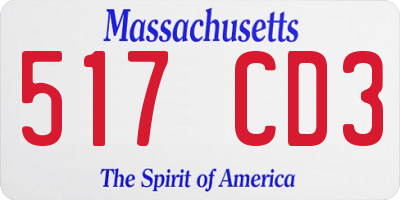 MA license plate 517CD3