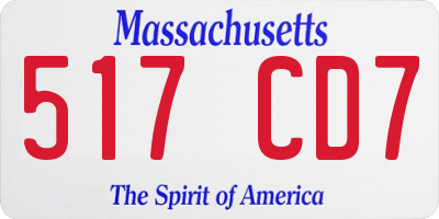 MA license plate 517CD7