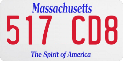 MA license plate 517CD8