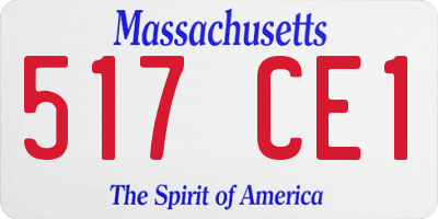 MA license plate 517CE1