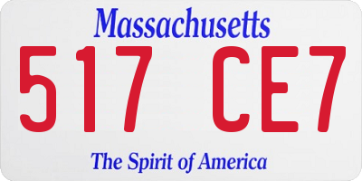 MA license plate 517CE7