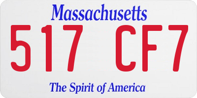 MA license plate 517CF7