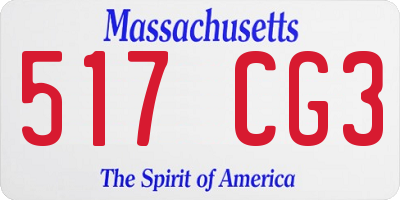 MA license plate 517CG3