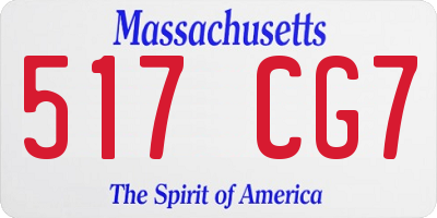 MA license plate 517CG7
