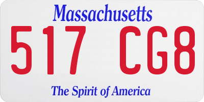 MA license plate 517CG8