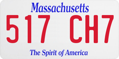 MA license plate 517CH7
