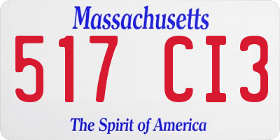 MA license plate 517CI3
