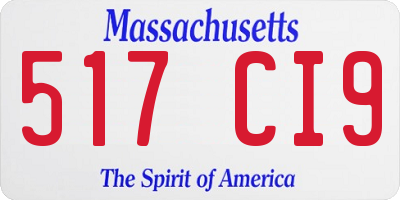MA license plate 517CI9