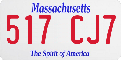 MA license plate 517CJ7